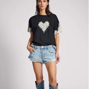 ONE Teaspoon Shorts 30 Bandits Low Waist Denim Kansas Blue Button Fly Cuffed NEW